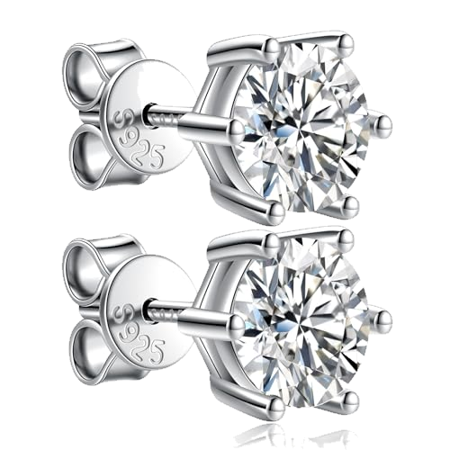 Moissanite Stud Earrings for Women 0.8Ct-4Ct